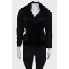Black jacket with fur inserts