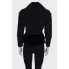 Black jacket with fur inserts