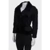 Black jacket with fur inserts