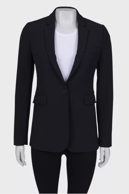Black jacket with one button