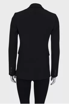 Black jacket with one button