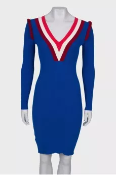 Blue V-neck dress