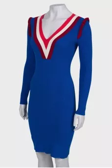 Blue V-neck dress