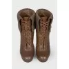 Leather ankle boots with knitted insert