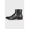 Men's black leather boots