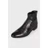 Men's black leather boots