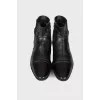 Men's black leather boots
