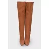 Suede high brown boots