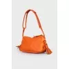 Orange leather tassel bag