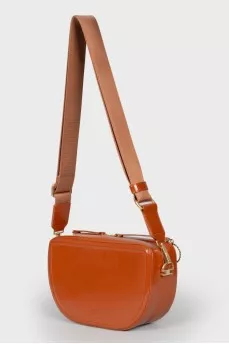 Lacquered brown bag
