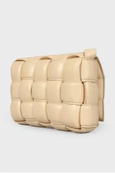 Бежевая сумка Intreccio Padded Cassette