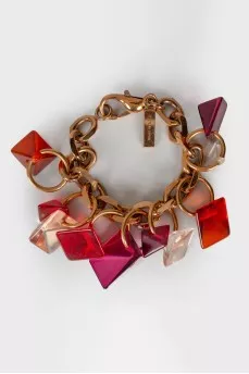 Golden bracelet with large rhinestones