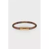 Leather bracelet with golden insert