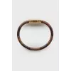 Leather bracelet with golden insert