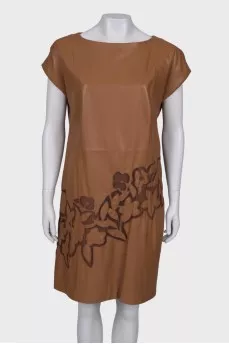 Brown leather dress
