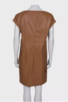 Brown leather dress