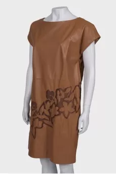 Brown leather dress
