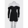 Black dress with rhinestones with a tag