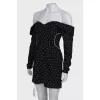 Black dress with rhinestones with a tag