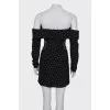 Black dress with rhinestones with a tag