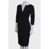 Woolen dress with a cutout on the chest