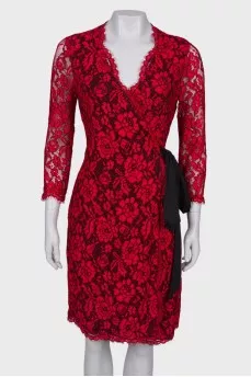 Lace red dress with tag