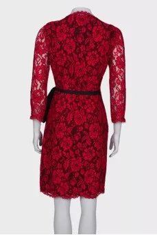 Lace red dress with tag