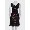 Black dress with embroidered skirt