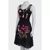 Black dress with embroidered skirt