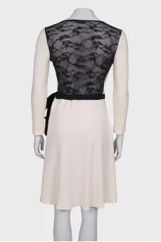 Dress with an openwork insert on the back