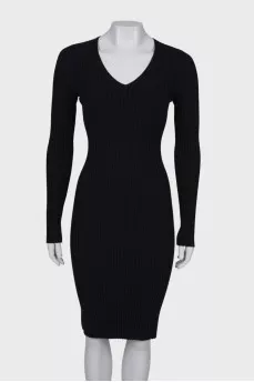 V-neck wool dress