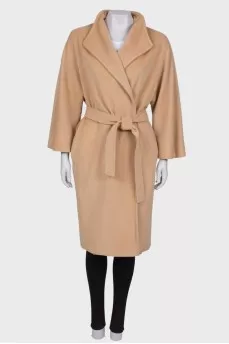 Beige wrap coat