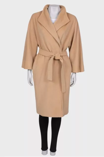 Beige wrap coat