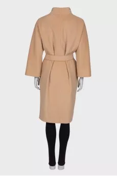 Beige wrap coat