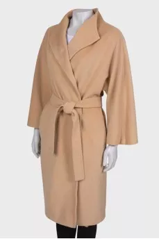 Beige wrap coat