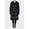 Black down jacket with high collar
