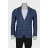 Checked wool jacket for men