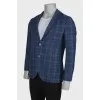 Checked wool jacket for men