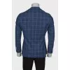 Checked wool jacket for men