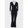 Black jumpsuit with openwork top