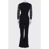 Black jumpsuit with openwork top
