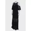 Maxi dress with translucent inserts