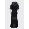 Maxi dress with translucent inserts