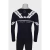 Men's navy blue print sweater