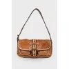 Leather bag with front strap