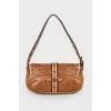Leather bag with front strap