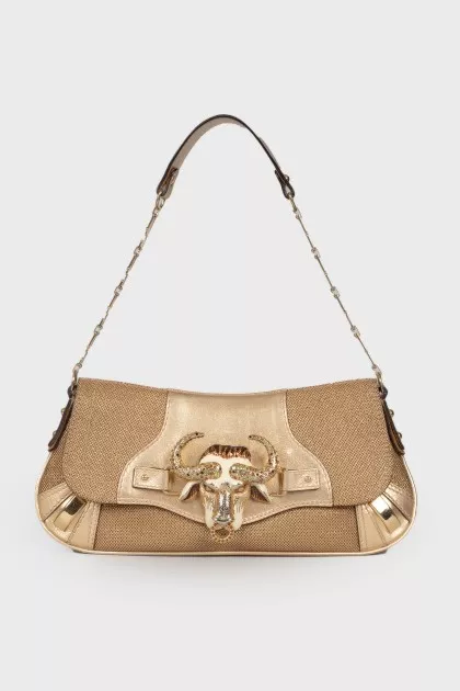 Gold textile bag