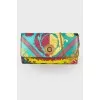 Printed leather clutch