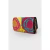 Printed leather clutch