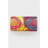 Printed leather clutch